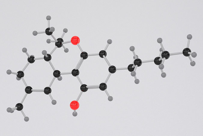 Drug THC - Tetrahydrocannabinol - Cannabis Molecule 3D model