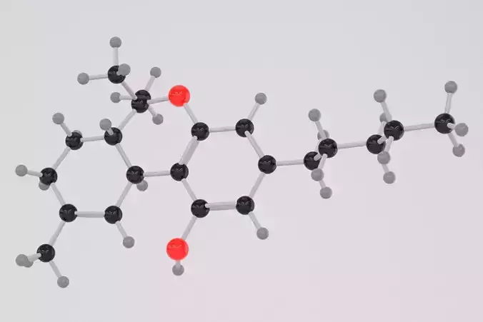 Drug THC - Tetrahydrocannabinol - Cannabis Molecule 3D model