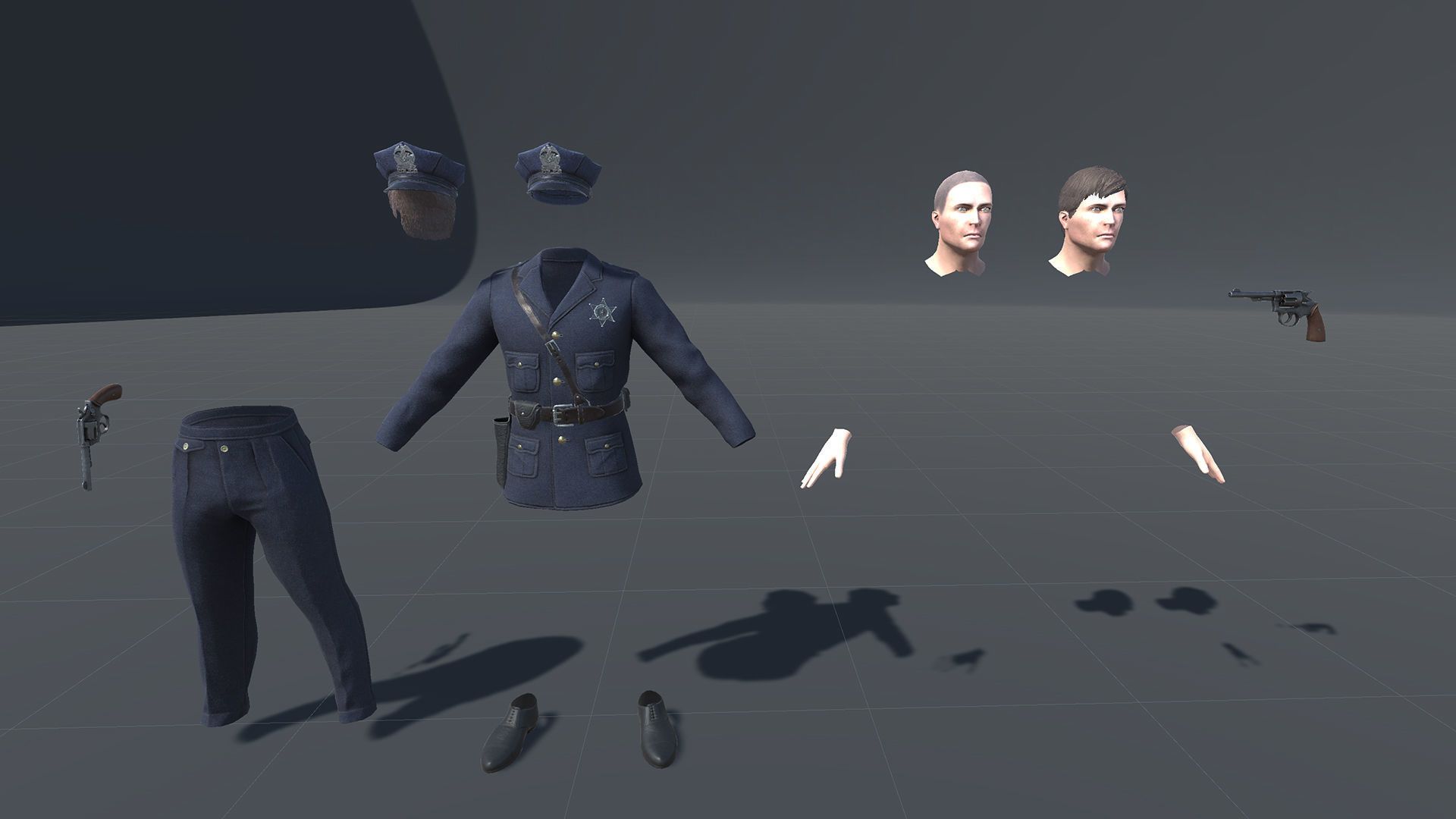 Policeman Low-poly 3D model_29