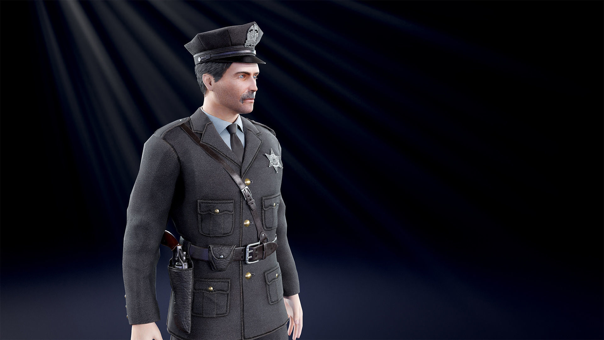 Policeman Low-poly 3D model_11