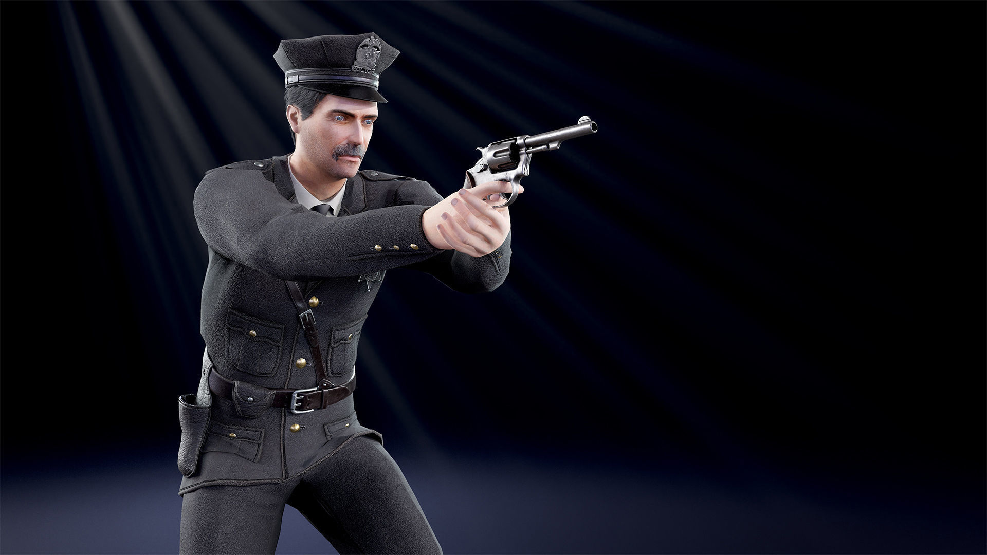 Policeman Low-poly 3D model_5
