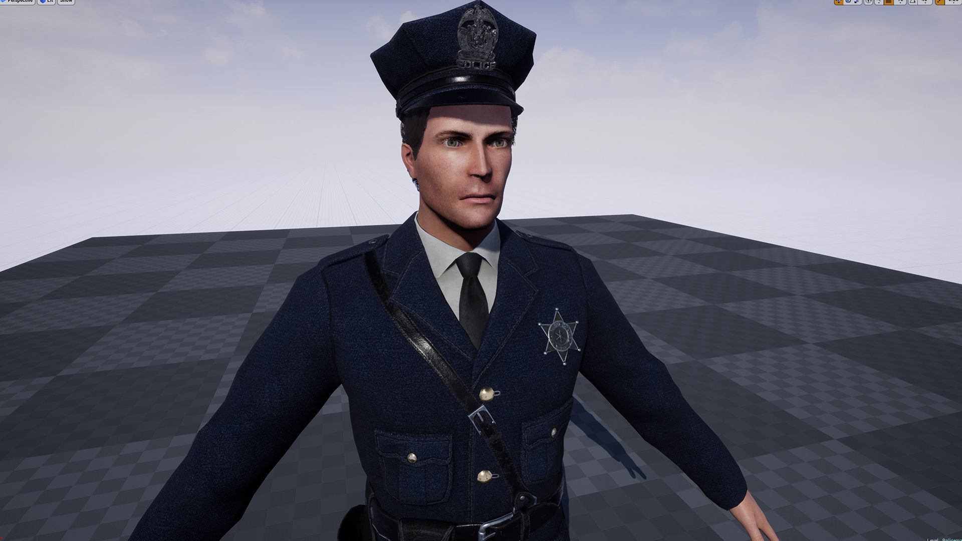 Policeman Low-poly 3D model_16