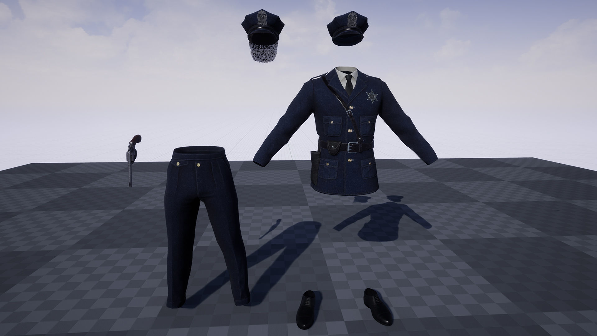 Policeman Low-poly 3D model_19