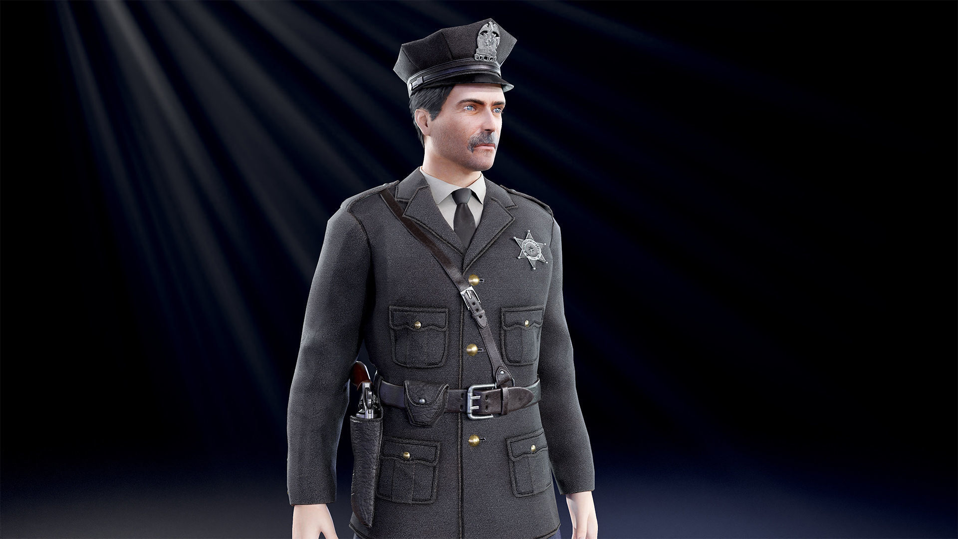 Policeman Low-poly 3D model_13