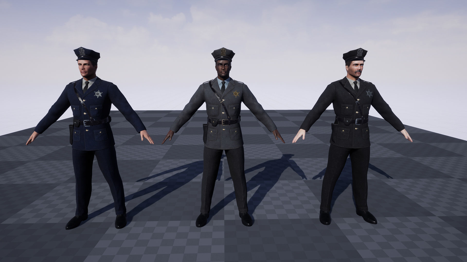 Policeman Low-poly 3D model_15