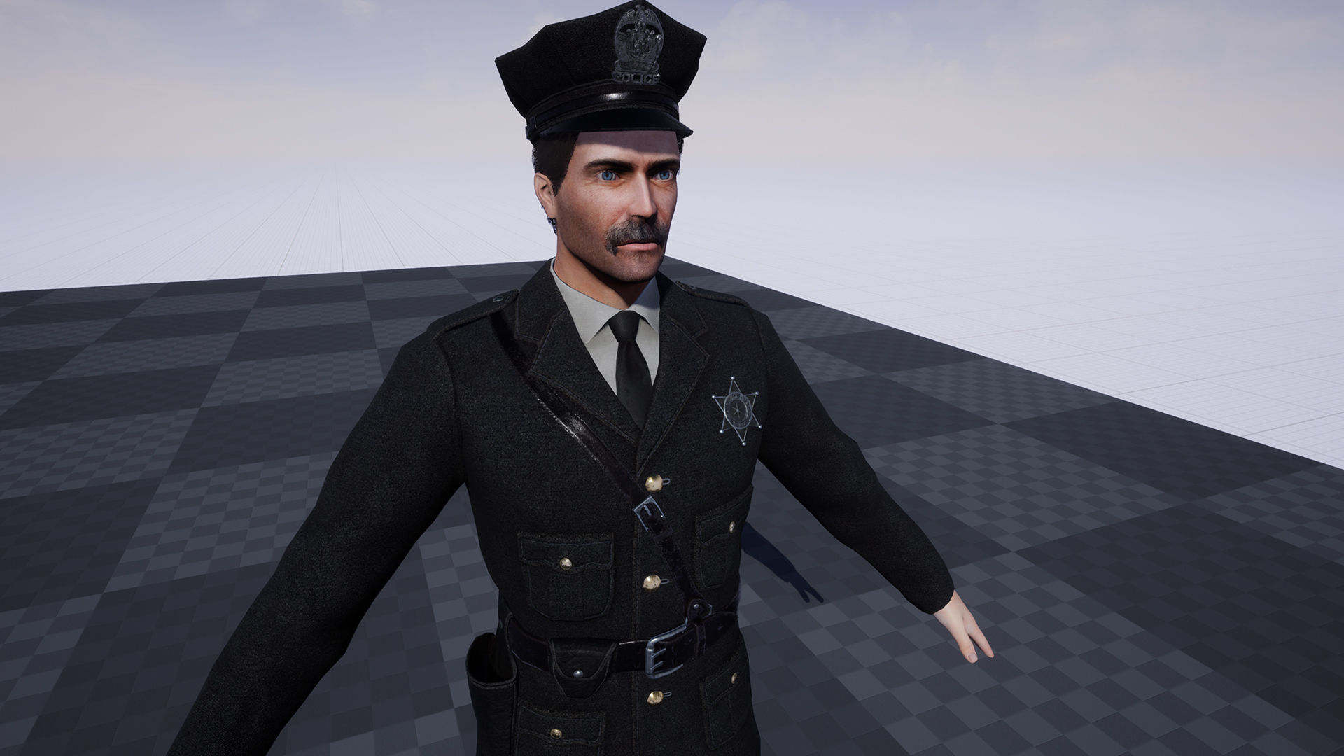 Policeman Low-poly 3D model_17