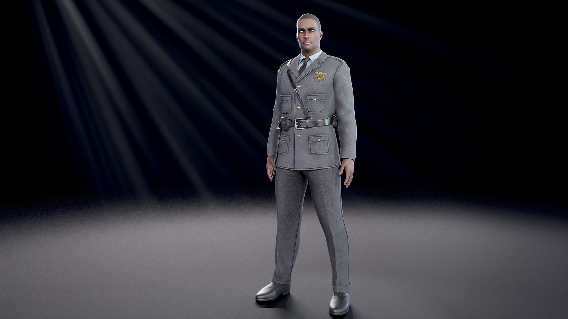 Policeman Low-poly 3D model_7