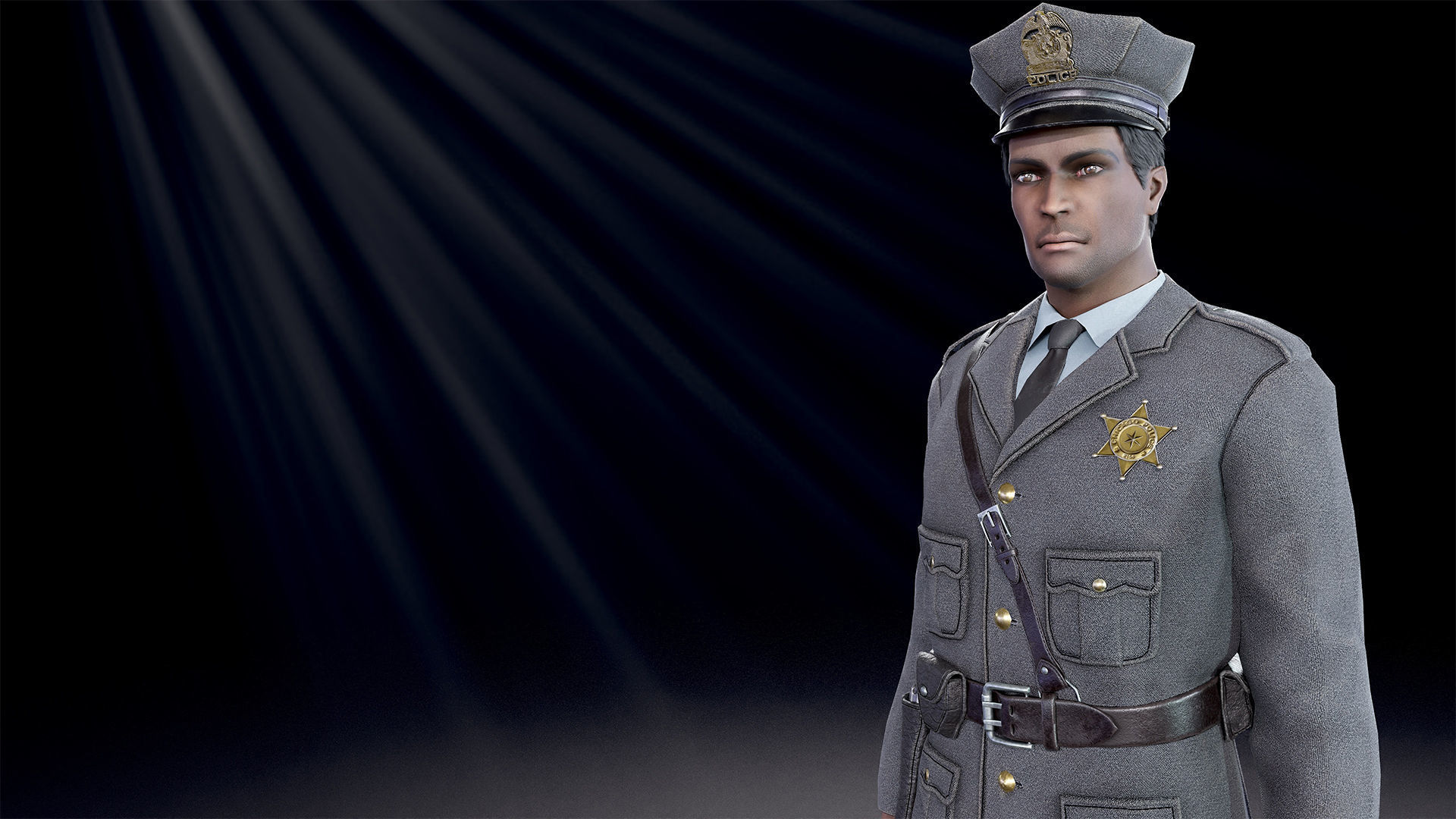 Policeman Low-poly 3D model_6