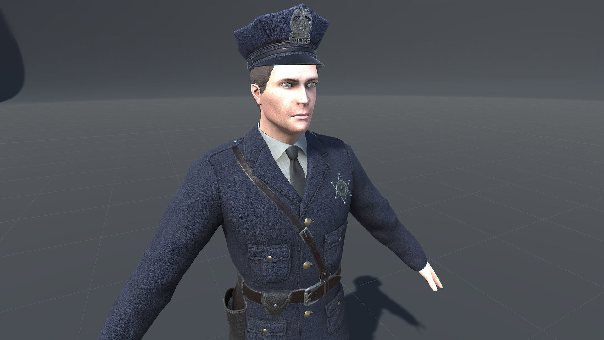 Policeman Low-poly 3D model_27