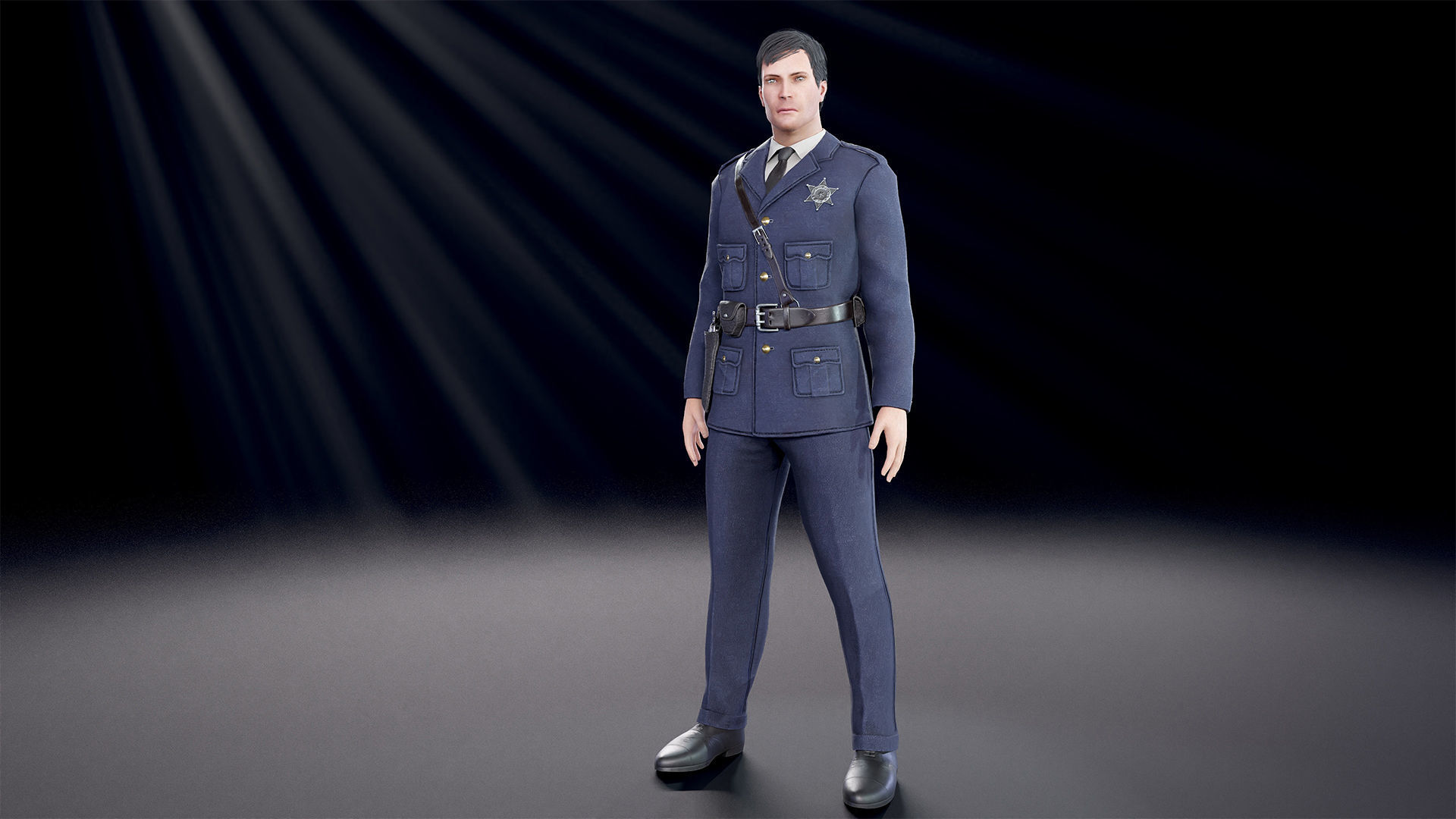 Policeman Low-poly 3D model_14