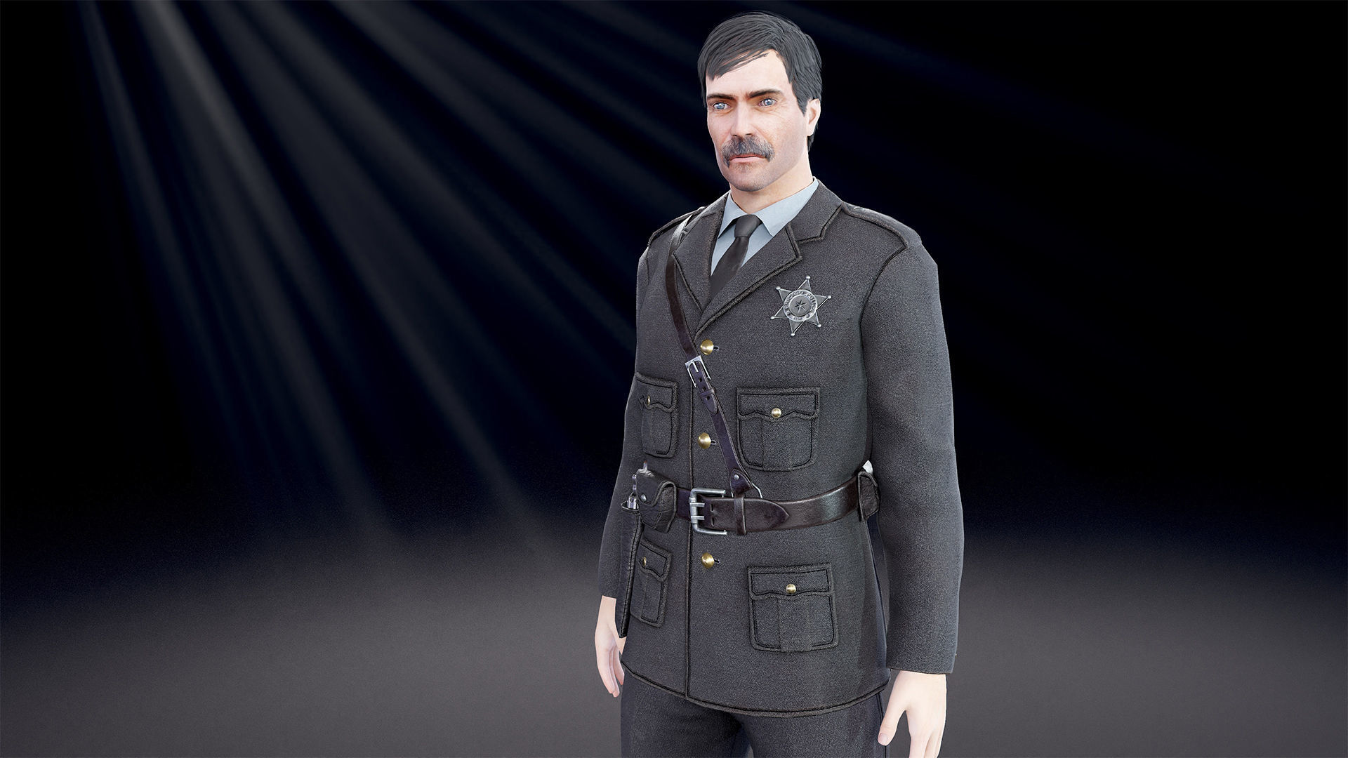 Policeman Low-poly 3D model_8