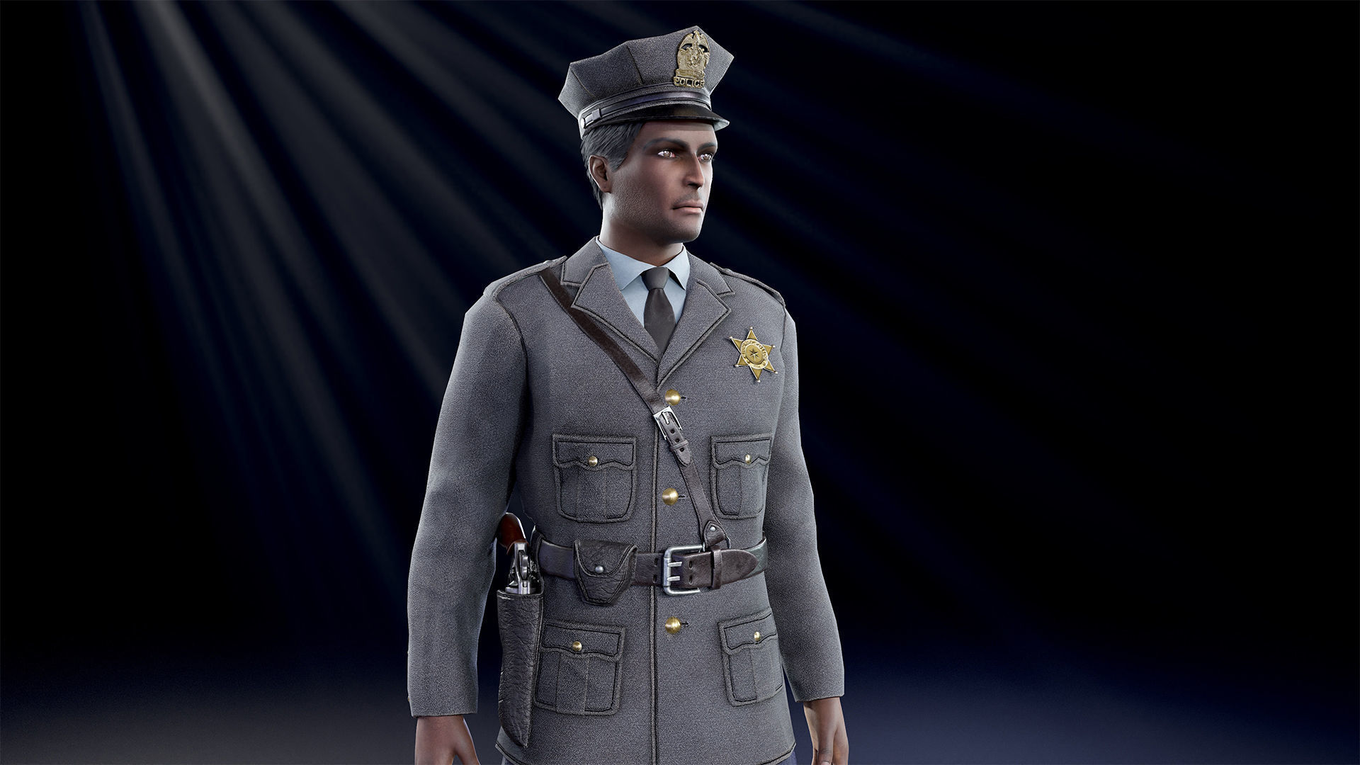 Policeman Low-poly 3D model_12