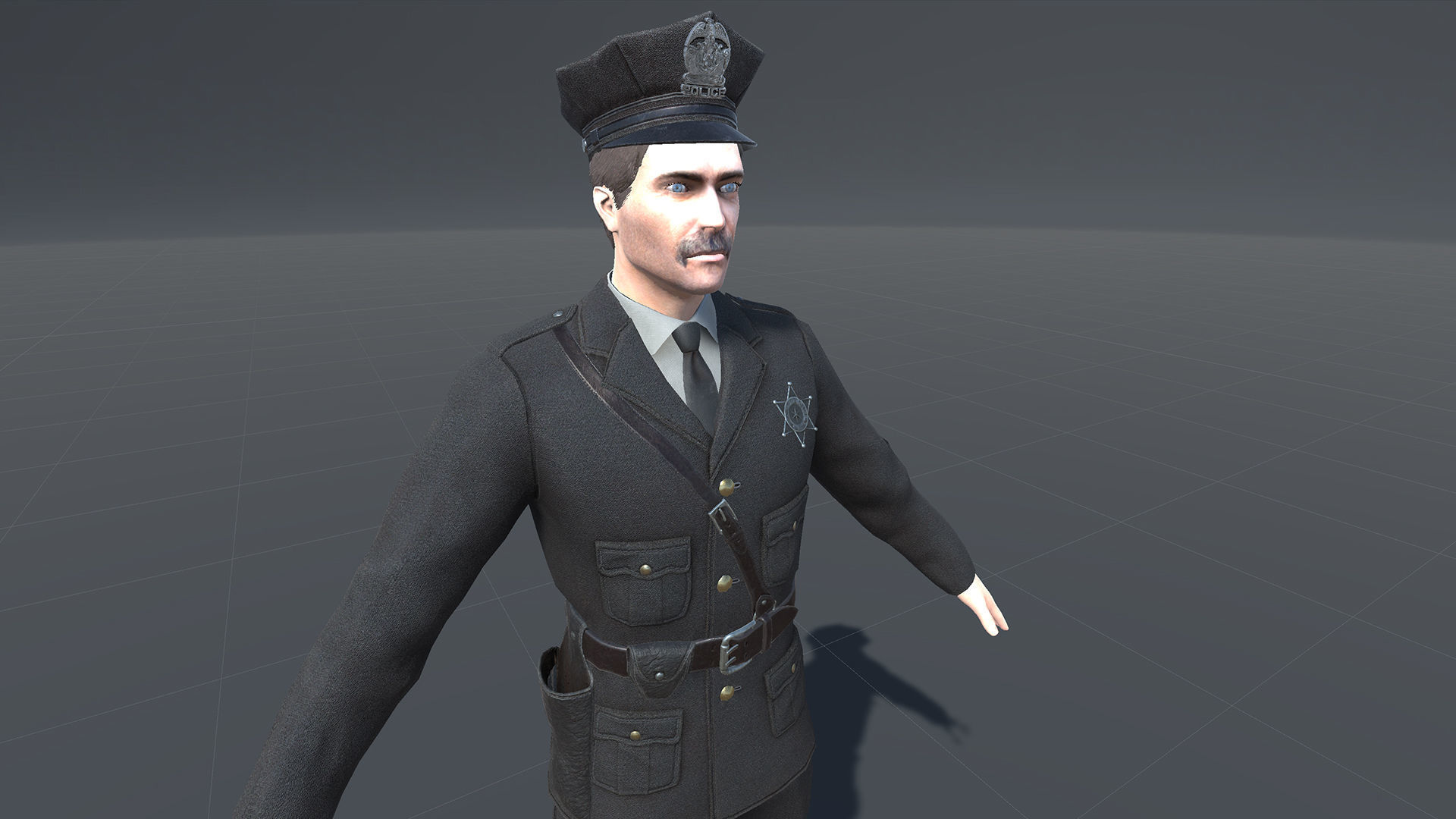 Policeman Low-poly 3D model_26