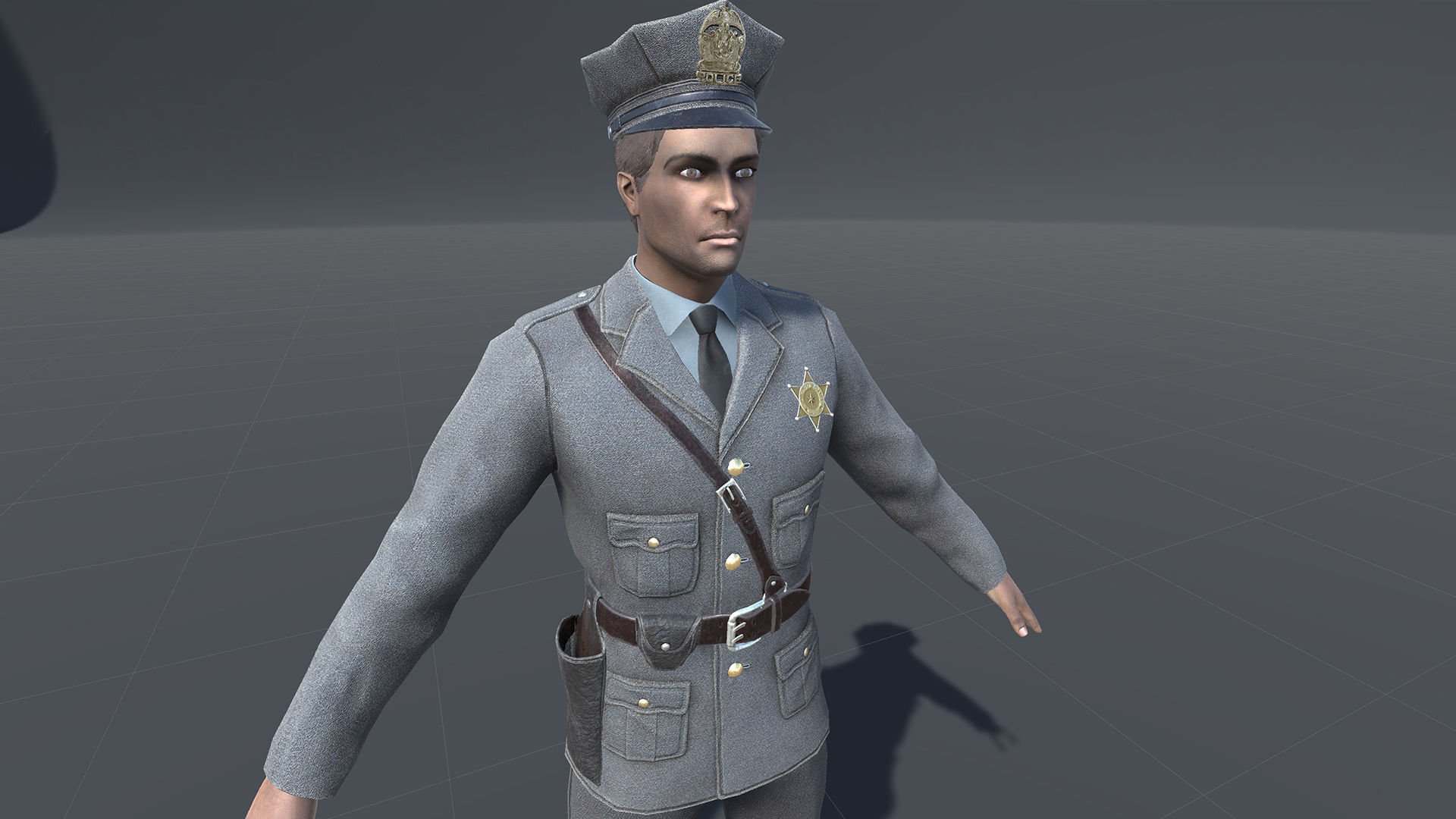 Policeman Low-poly 3D model_28