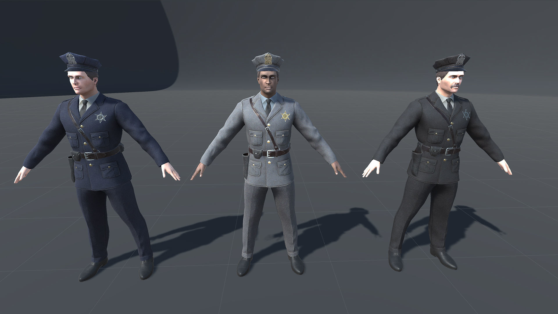 Policeman Low-poly 3D model_23