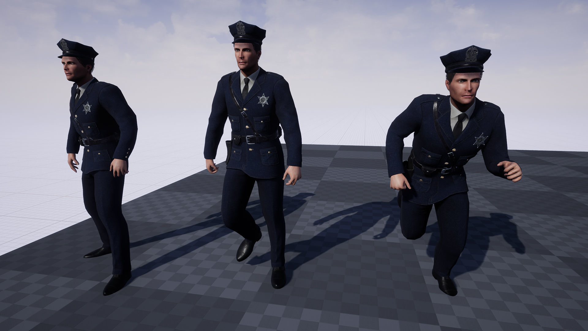Policeman Low-poly 3D model_22