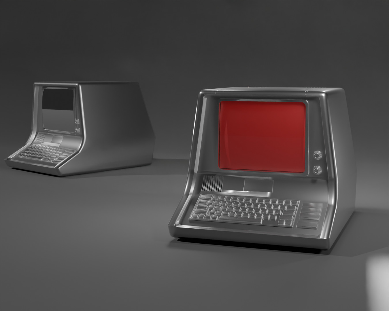 Retro Post-Apocalyptic Terminal - Game-Ready 3D Model - Fallout Free low-poly 3D model_7