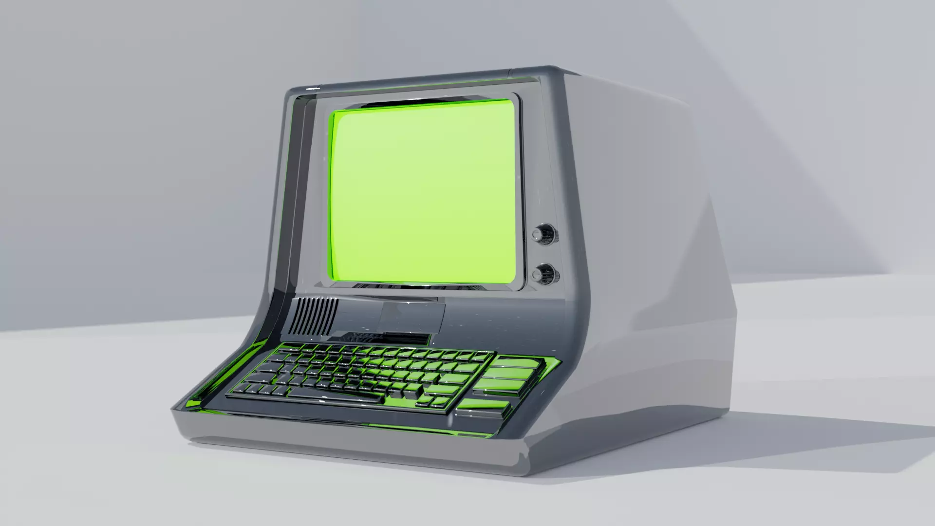 Retro Post-Apocalyptic Terminal - Game-Ready 3D Model - Fallout Free low-poly 3D model_0