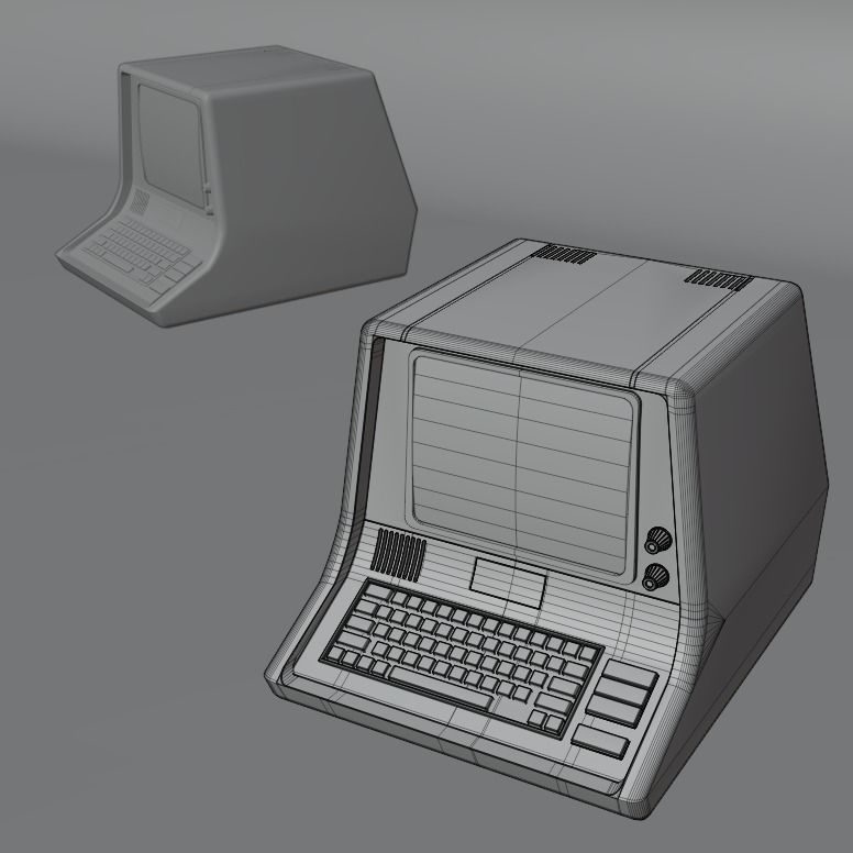 Retro Post-Apocalyptic Terminal - Game-Ready 3D Model - Fallout Free low-poly 3D model_2