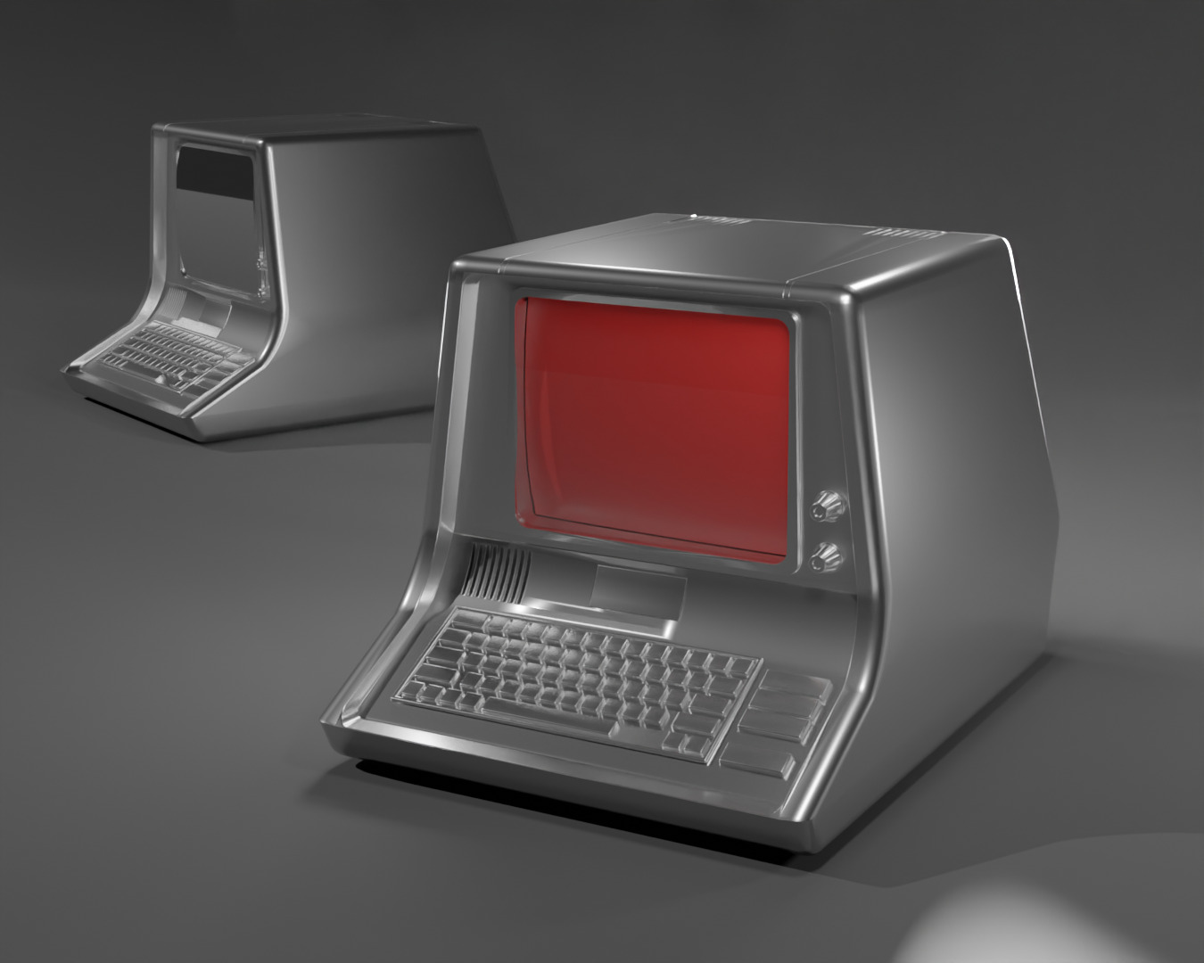 Retro Post-Apocalyptic Terminal - Game-Ready 3D Model - Fallout Free low-poly 3D model_6