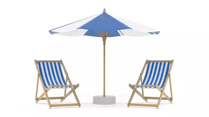 Beach Umbrella and Chair