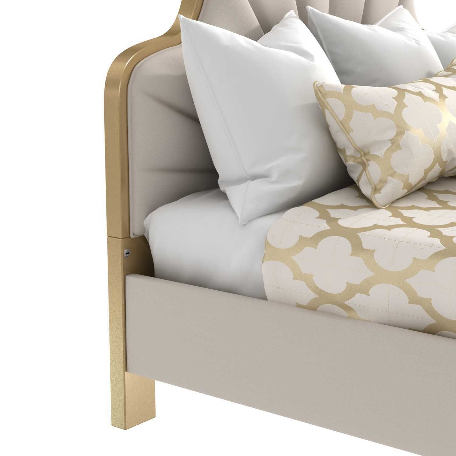 Michael Amini AICO MALIBU CREST Cal King Scalloped Panel Bed 3D model_5