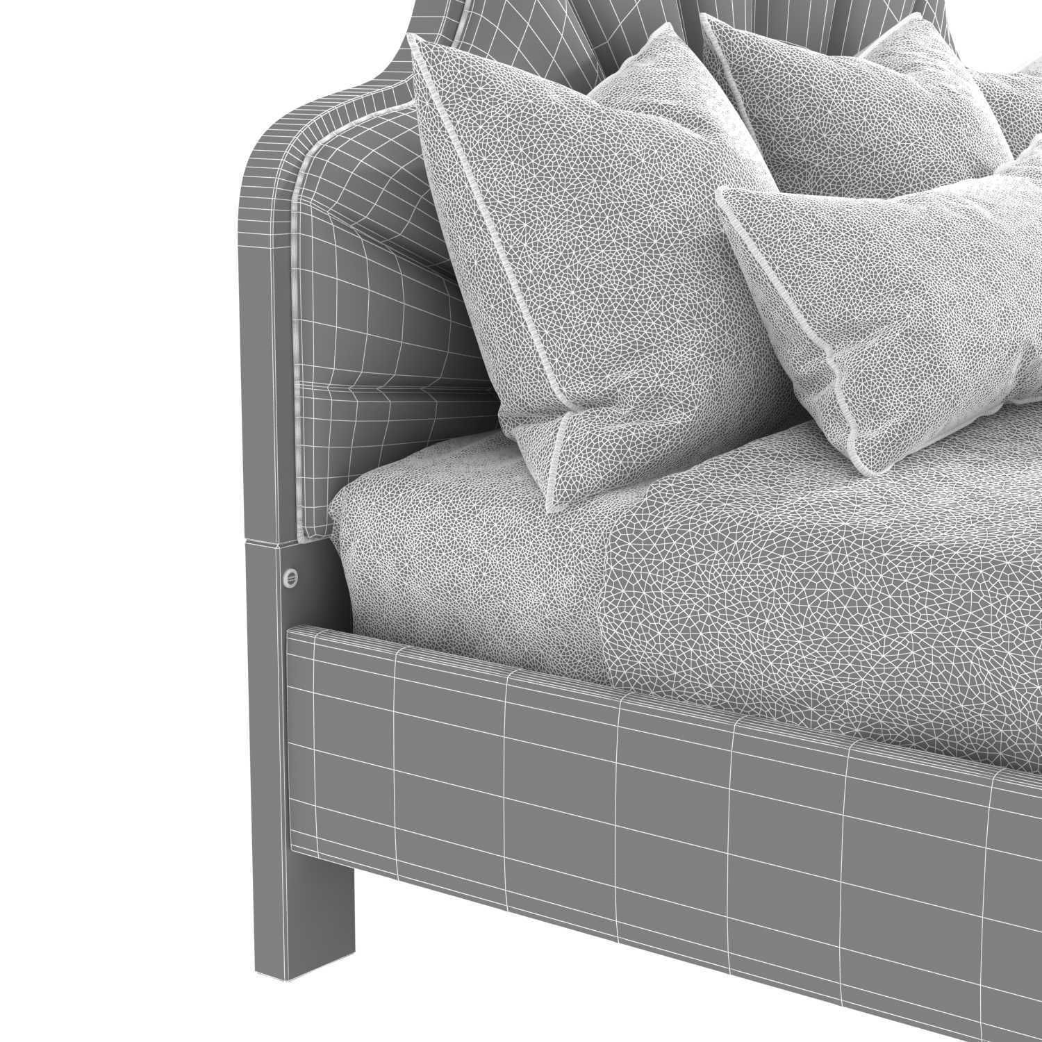 Michael Amini AICO MALIBU CREST Cal King Scalloped Panel Bed 3D model_7