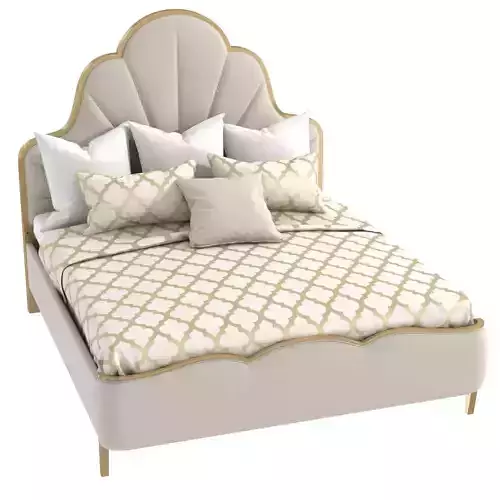 Michael Amini AICO MALIBU CREST Cal King Scalloped Panel Bed 3D model