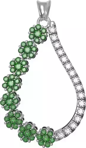 flower emerald and diamond pendant