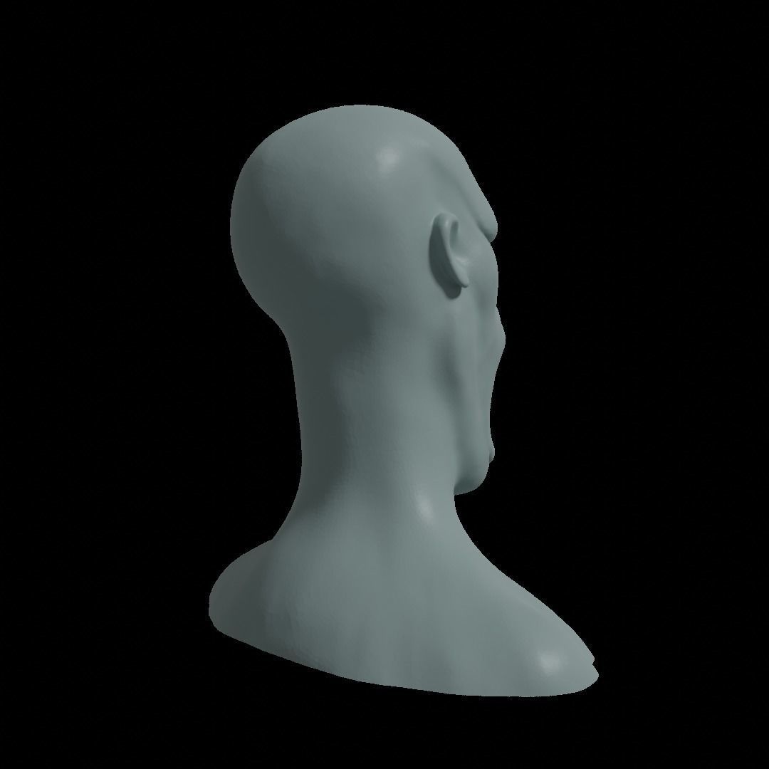 Zombie 1 human head 3D print model_2
