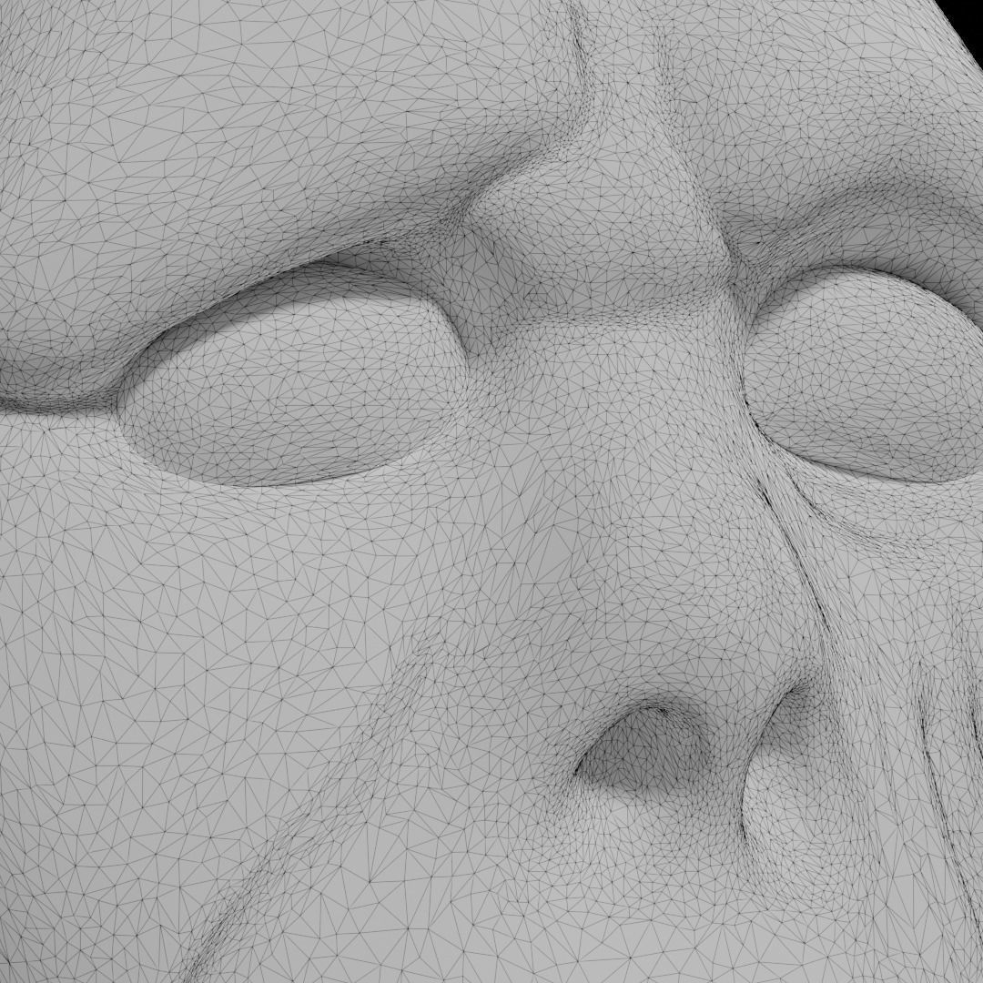 Zombie 1 human head 3D print model_7