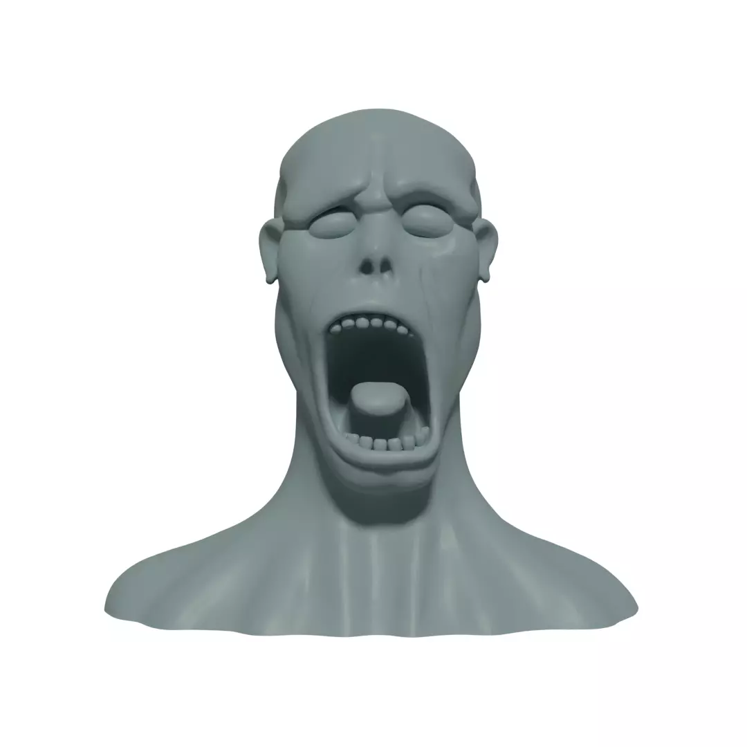 Zombie 1 human head 3D print model_0