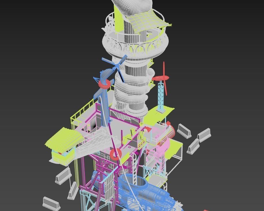 Post-Apocalyptic Base With Statue Of Libertys Hand 3D model_14