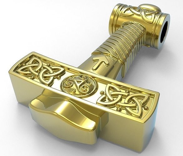 hammer 3d model golden thor 3D print model