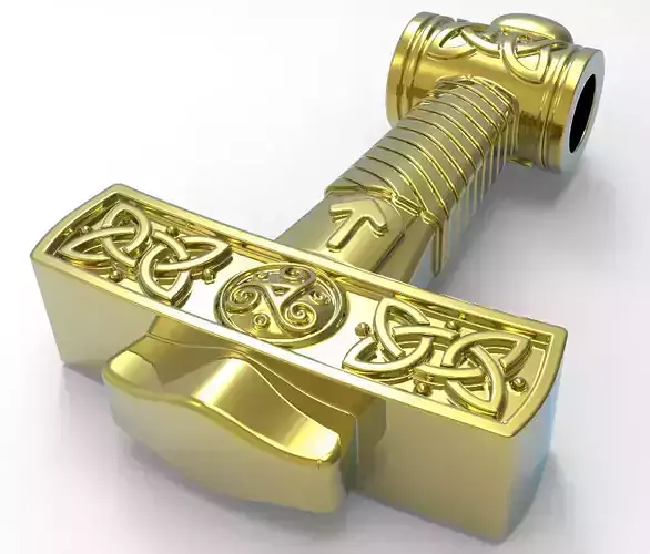 hammer 3d model golden thor 3D print model