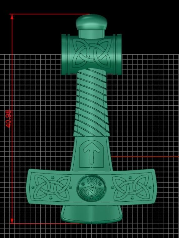hammer 3d model golden thor 3D print model_1