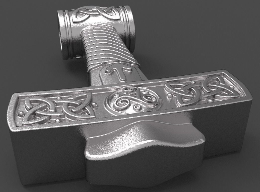 hammer 3d model golden thor 3D print model_6