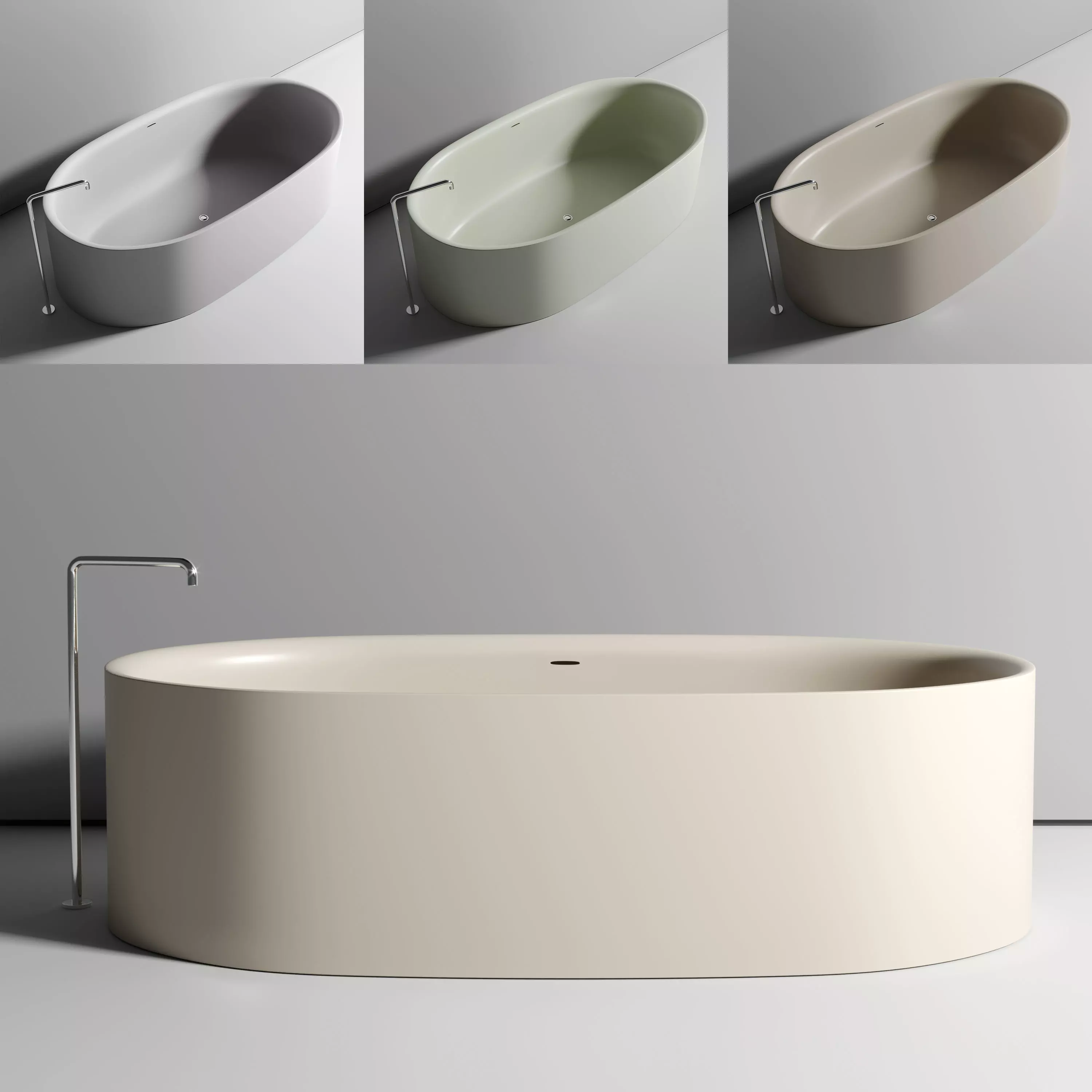 BOFFI Sabbia freestanding bathtub Low-poly 3D model_0