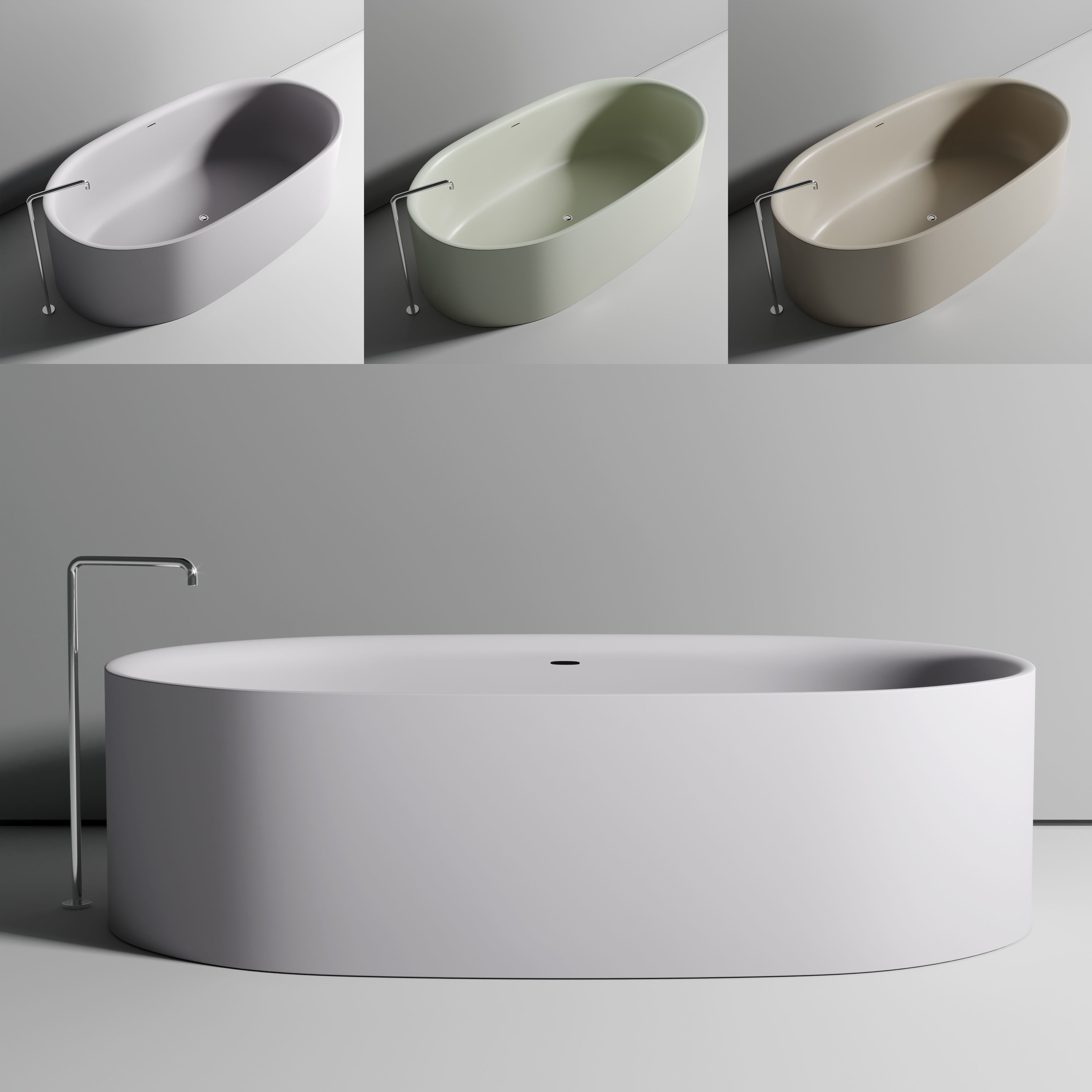 BOFFI Sabbia freestanding bathtub Low-poly 3D model_1