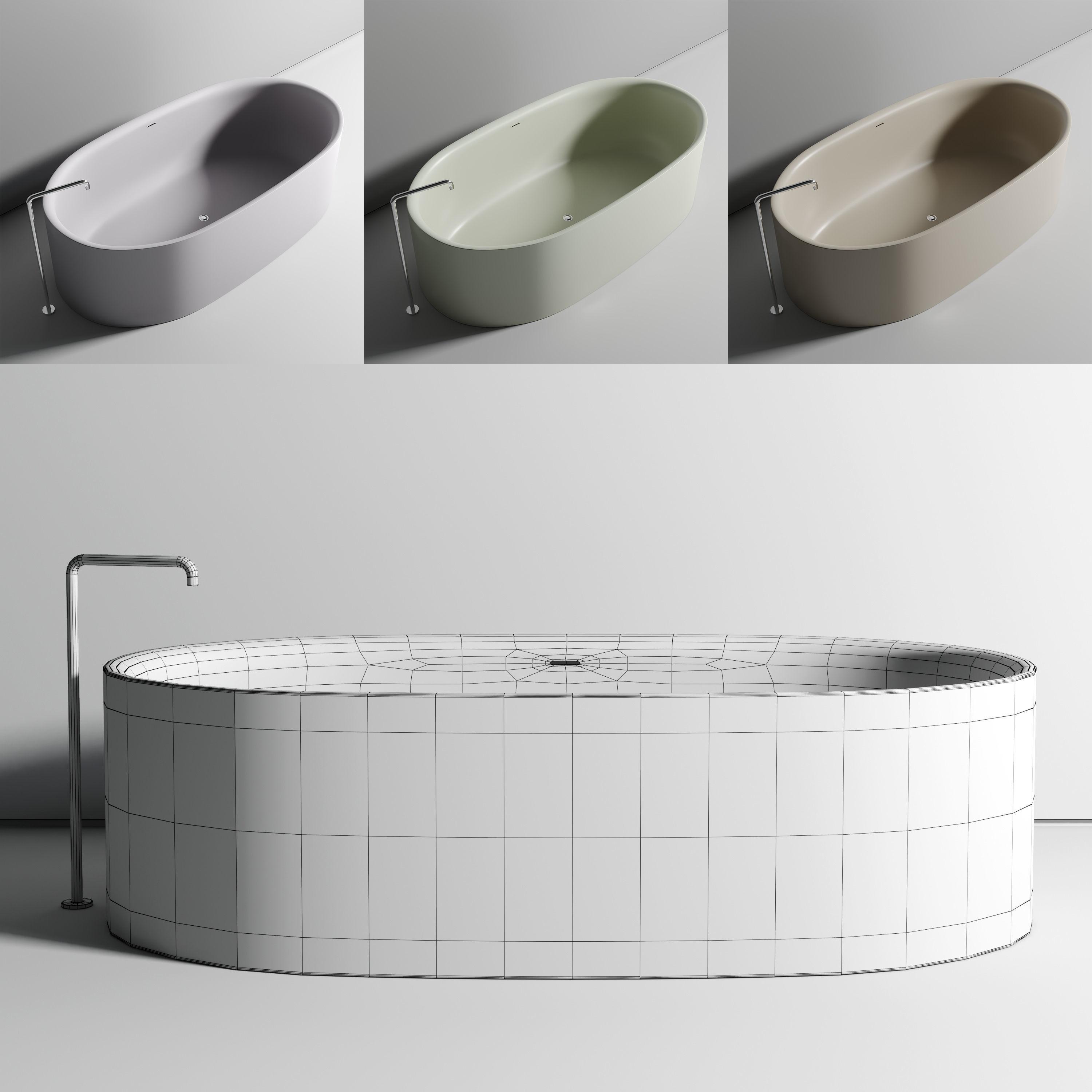 BOFFI Sabbia freestanding bathtub Low-poly 3D model_5