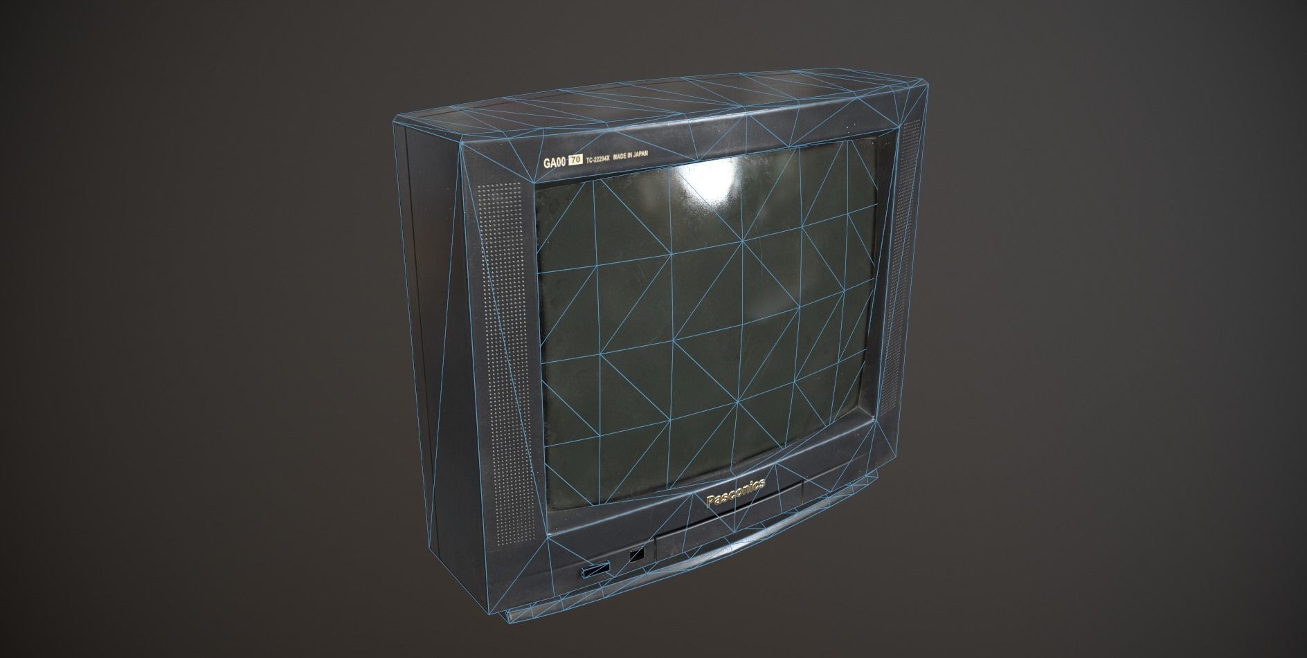 TV Retro 90s Low-poly 3D model_8
