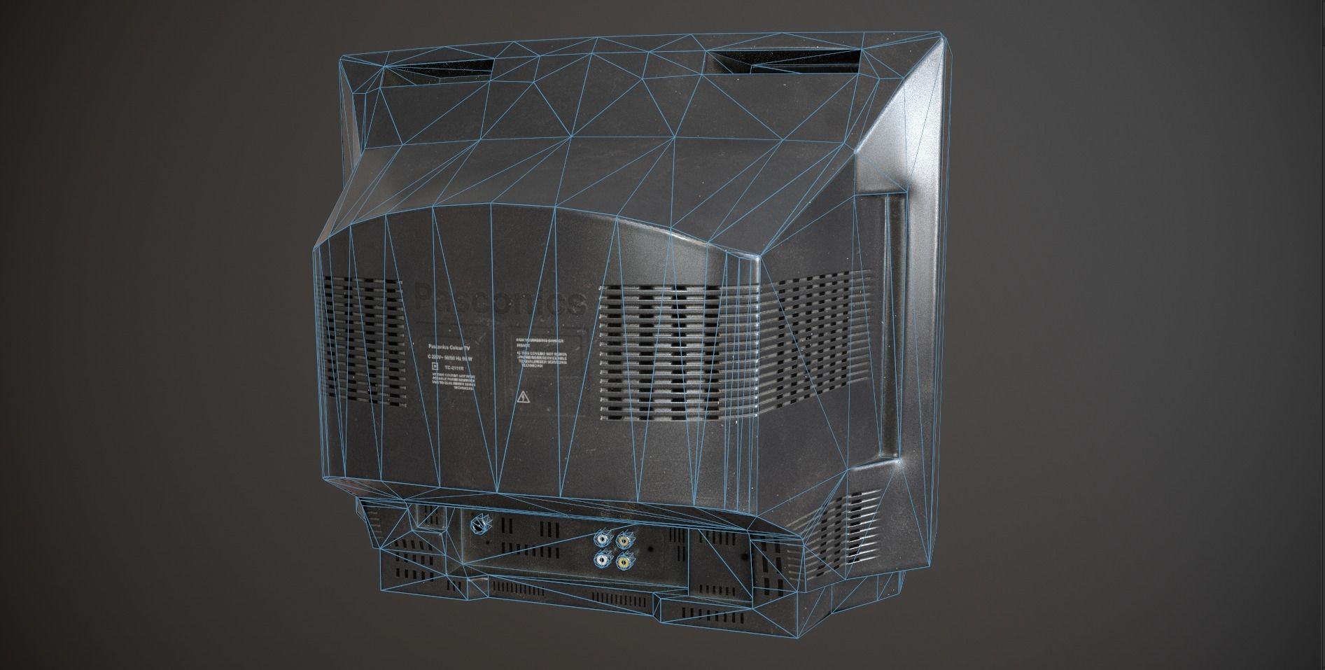 TV Retro 90s Low-poly 3D model_9