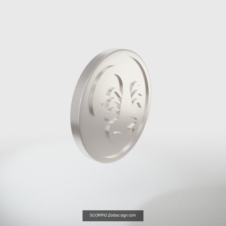 Zodiac signs coins 3D Model Collection_13