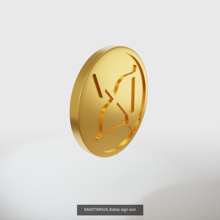Zodiac signs coins 3D Model Collection_12