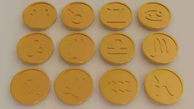 Zodiac signs coins