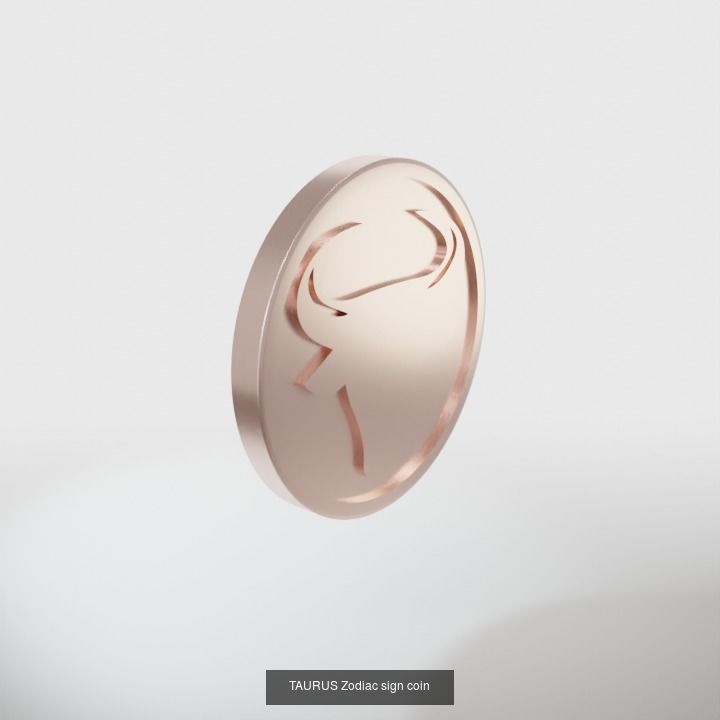 Zodiac signs coins 3D Model Collection_14