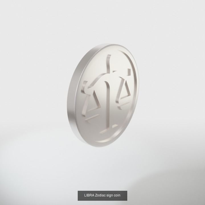 Zodiac signs coins 3D Model Collection_10