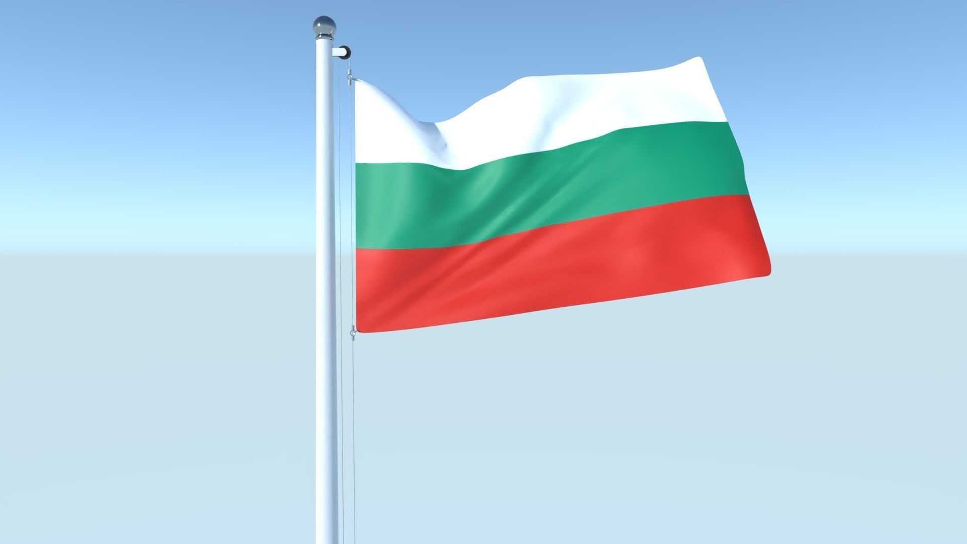 Animated Flag of Bulgaria Low-poly 3D model_1