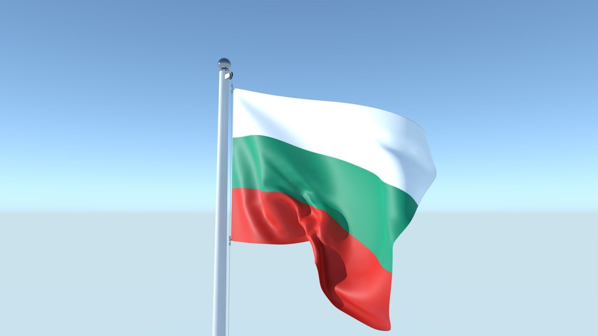 Animated Flag of Bulgaria Low-poly 3D model_6