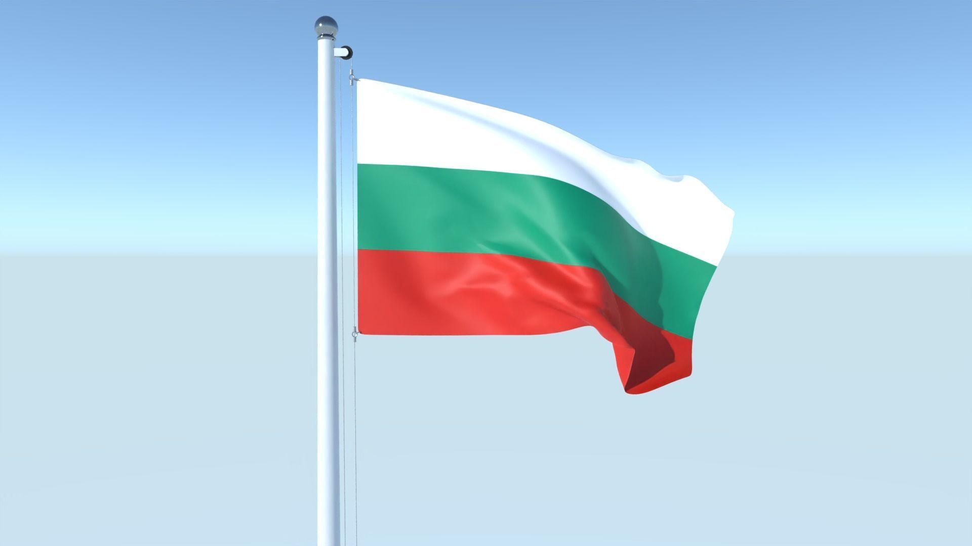Animated Flag of Bulgaria Low-poly 3D model_3